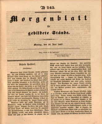 Morgenblatt für gebildete Stände Montag 19. Juni 1837