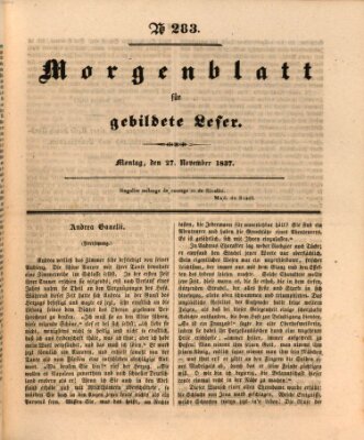 Morgenblatt für gebildete Leser (Morgenblatt für gebildete Stände) Montag 27. November 1837