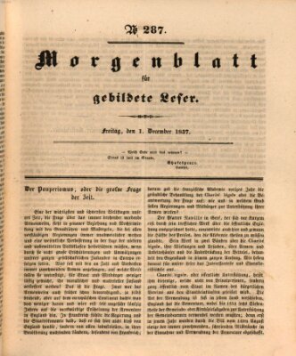 Morgenblatt für gebildete Leser (Morgenblatt für gebildete Stände) Freitag 1. Dezember 1837