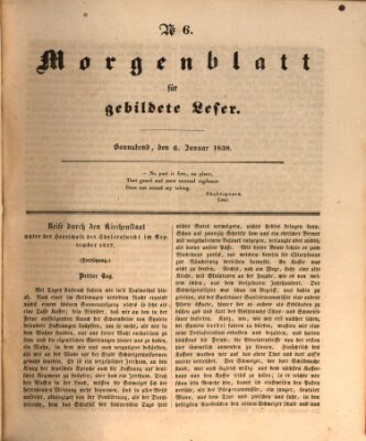 Morgenblatt für gebildete Leser (Morgenblatt für gebildete Stände) Samstag 6. Januar 1838