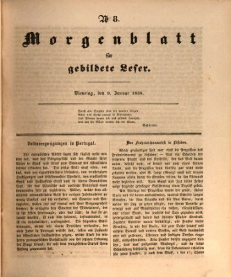 Morgenblatt für gebildete Leser (Morgenblatt für gebildete Stände) Dienstag 9. Januar 1838