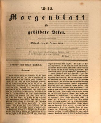 Morgenblatt für gebildete Leser (Morgenblatt für gebildete Stände) Mittwoch 17. Januar 1838