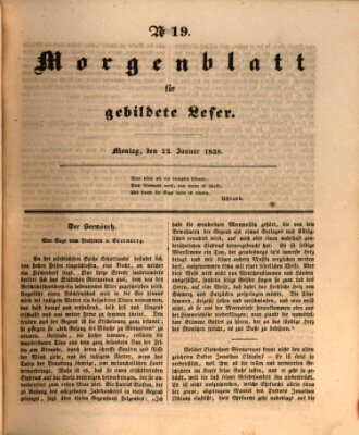 Morgenblatt für gebildete Leser (Morgenblatt für gebildete Stände) Montag 22. Januar 1838