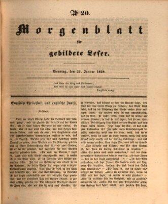 Morgenblatt für gebildete Leser (Morgenblatt für gebildete Stände) Dienstag 23. Januar 1838