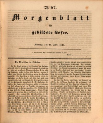 Morgenblatt für gebildete Leser (Morgenblatt für gebildete Stände) Montag 23. April 1838