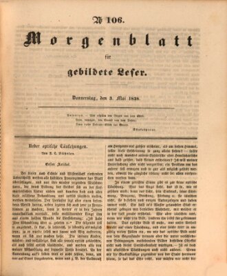 Morgenblatt für gebildete Leser (Morgenblatt für gebildete Stände) Donnerstag 3. Mai 1838