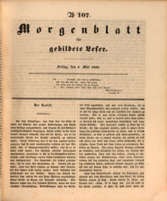 Morgenblatt für gebildete Leser (Morgenblatt für gebildete Stände) Freitag 4. Mai 1838