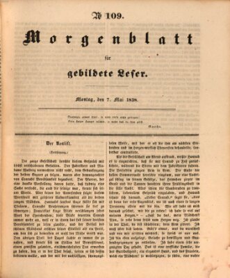 Morgenblatt für gebildete Leser (Morgenblatt für gebildete Stände) Montag 7. Mai 1838