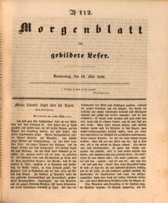 Morgenblatt für gebildete Leser (Morgenblatt für gebildete Stände) Donnerstag 10. Mai 1838