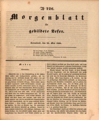 Morgenblatt für gebildete Leser (Morgenblatt für gebildete Stände) Samstag 26. Mai 1838