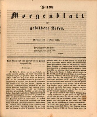 Morgenblatt für gebildete Leser (Morgenblatt für gebildete Stände) Montag 4. Juni 1838