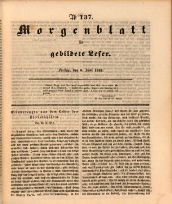 Morgenblatt für gebildete Leser (Morgenblatt für gebildete Stände) Freitag 8. Juni 1838