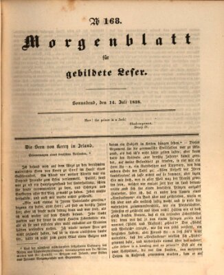 Morgenblatt für gebildete Leser (Morgenblatt für gebildete Stände) Samstag 14. Juli 1838