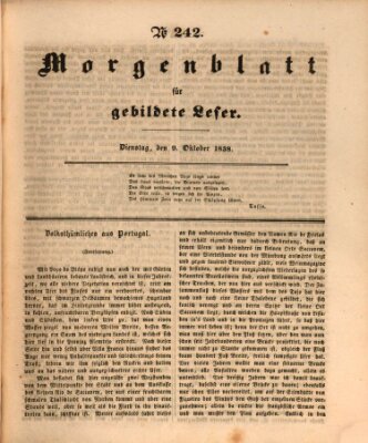 Morgenblatt für gebildete Leser (Morgenblatt für gebildete Stände) Dienstag 9. Oktober 1838