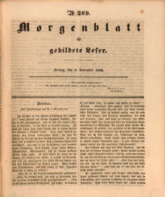 Morgenblatt für gebildete Leser (Morgenblatt für gebildete Stände) Freitag 9. November 1838