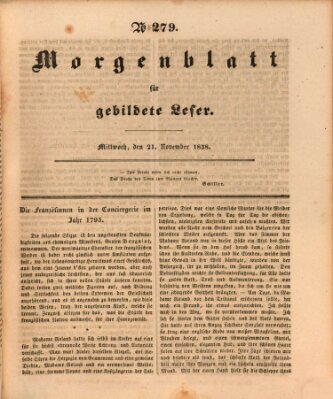 Morgenblatt für gebildete Leser (Morgenblatt für gebildete Stände) Mittwoch 21. November 1838