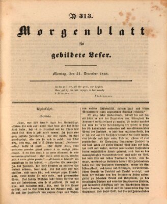 Morgenblatt für gebildete Leser (Morgenblatt für gebildete Stände) Montag 31. Dezember 1838