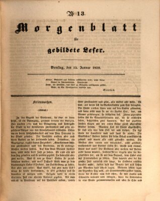 Morgenblatt für gebildete Leser (Morgenblatt für gebildete Stände) Dienstag 15. Januar 1839