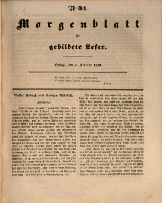 Morgenblatt für gebildete Leser (Morgenblatt für gebildete Stände) Freitag 8. Februar 1839