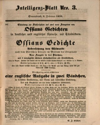 Morgenblatt für gebildete Leser (Morgenblatt für gebildete Stände) Samstag 9. Februar 1839