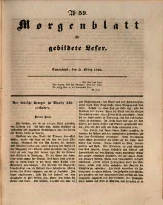 Morgenblatt für gebildete Leser (Morgenblatt für gebildete Stände) Samstag 9. März 1839