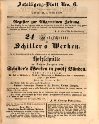 Morgenblatt für gebildete Leser (Morgenblatt für gebildete Stände) Samstag 9. März 1839