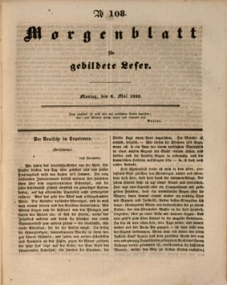 Morgenblatt für gebildete Leser (Morgenblatt für gebildete Stände) Montag 6. Mai 1839