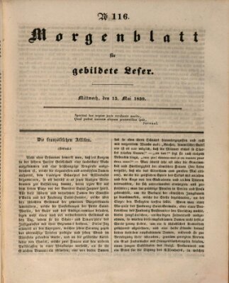 Morgenblatt für gebildete Leser (Morgenblatt für gebildete Stände) Mittwoch 15. Mai 1839