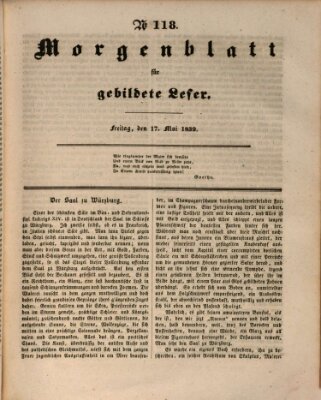 Morgenblatt für gebildete Leser (Morgenblatt für gebildete Stände) Freitag 17. Mai 1839