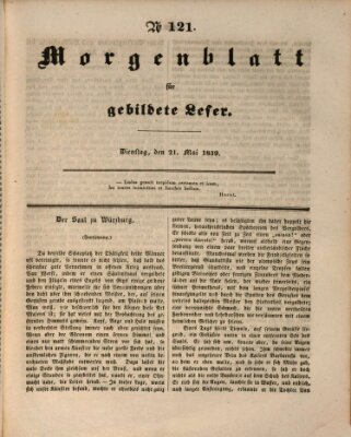 Morgenblatt für gebildete Leser (Morgenblatt für gebildete Stände) Dienstag 21. Mai 1839