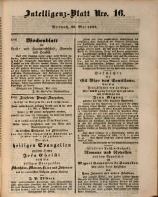 Morgenblatt für gebildete Leser (Morgenblatt für gebildete Stände) Mittwoch 29. Mai 1839