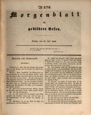 Morgenblatt für gebildete Leser (Morgenblatt für gebildete Stände) Freitag 26. Juli 1839