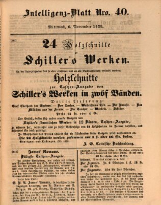 Morgenblatt für gebildete Leser (Morgenblatt für gebildete Stände) Mittwoch 6. November 1839