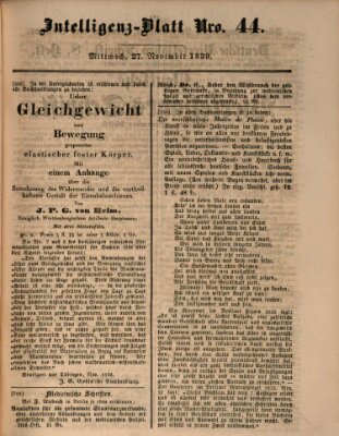 Morgenblatt für gebildete Leser (Morgenblatt für gebildete Stände) Mittwoch 27. November 1839