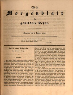 Morgenblatt für gebildete Leser (Morgenblatt für gebildete Stände) Montag 6. Januar 1840