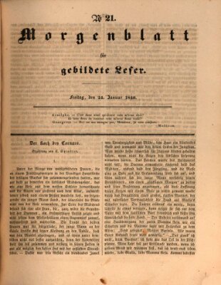 Morgenblatt für gebildete Leser (Morgenblatt für gebildete Stände) Freitag 24. Januar 1840