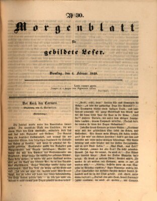 Morgenblatt für gebildete Leser (Morgenblatt für gebildete Stände) Dienstag 4. Februar 1840