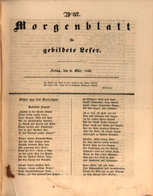 Morgenblatt für gebildete Leser (Morgenblatt für gebildete Stände) Freitag 6. März 1840