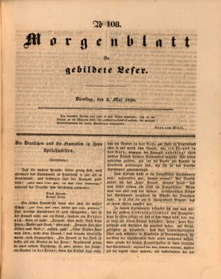 Morgenblatt für gebildete Leser (Morgenblatt für gebildete Stände) Dienstag 5. Mai 1840