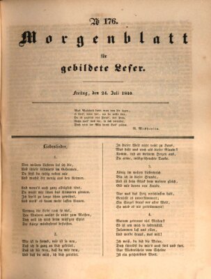 Morgenblatt für gebildete Leser (Morgenblatt für gebildete Stände) Freitag 24. Juli 1840