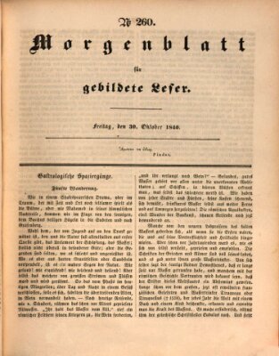 Morgenblatt für gebildete Leser (Morgenblatt für gebildete Stände) Freitag 30. Oktober 1840