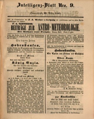 Morgenblatt für gebildete Leser (Morgenblatt für gebildete Stände) Samstag 20. März 1841