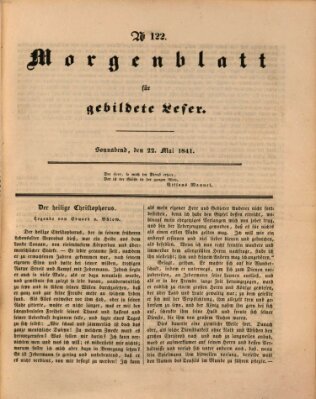 Morgenblatt für gebildete Leser (Morgenblatt für gebildete Stände) Samstag 22. Mai 1841