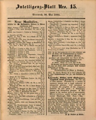 Morgenblatt für gebildete Leser (Morgenblatt für gebildete Stände) Mittwoch 26. Mai 1841