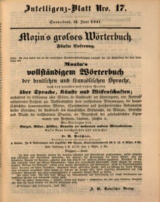 Morgenblatt für gebildete Leser (Morgenblatt für gebildete Stände) Samstag 12. Juni 1841