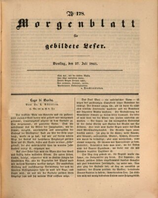 Morgenblatt für gebildete Leser (Morgenblatt für gebildete Stände) Dienstag 27. Juli 1841