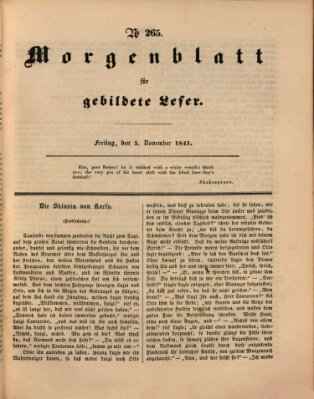 Morgenblatt für gebildete Leser (Morgenblatt für gebildete Stände) Freitag 5. November 1841