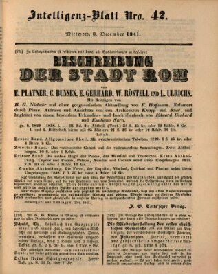 Morgenblatt für gebildete Leser (Morgenblatt für gebildete Stände) Mittwoch 8. Dezember 1841