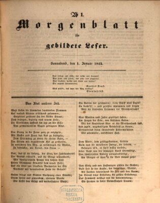 Morgenblatt für gebildete Leser (Morgenblatt für gebildete Stände) Saturday 1. January 1842