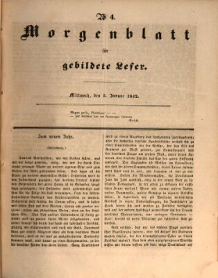 Morgenblatt für gebildete Leser (Morgenblatt für gebildete Stände) Mittwoch 5. Januar 1842